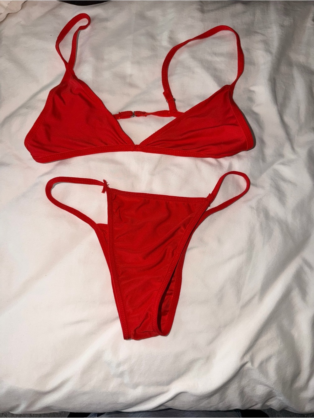 Red Triangle Bikini Set - Women Swim